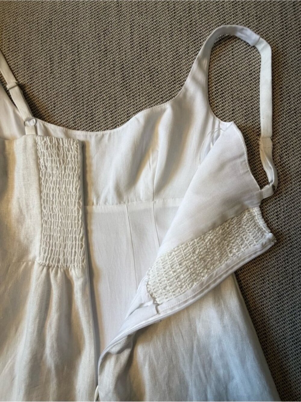 NEW Reformation Sabine Long Sleeveless Linen Dress Dunes White | US 6 UK 10 - Picture 11 of 16